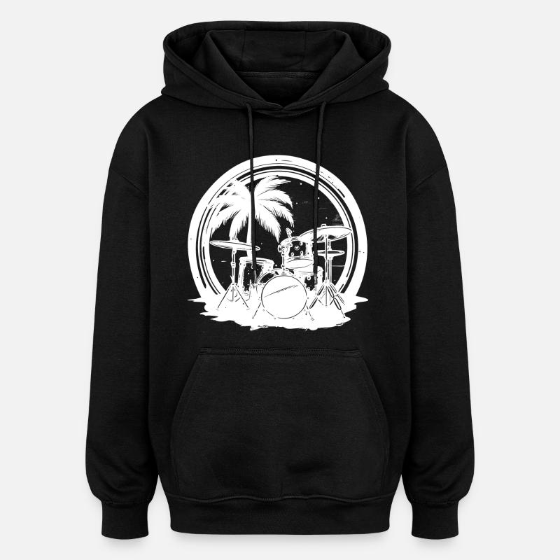 Schlagzeug - Oversized Unisex Hoodie - Schwarz