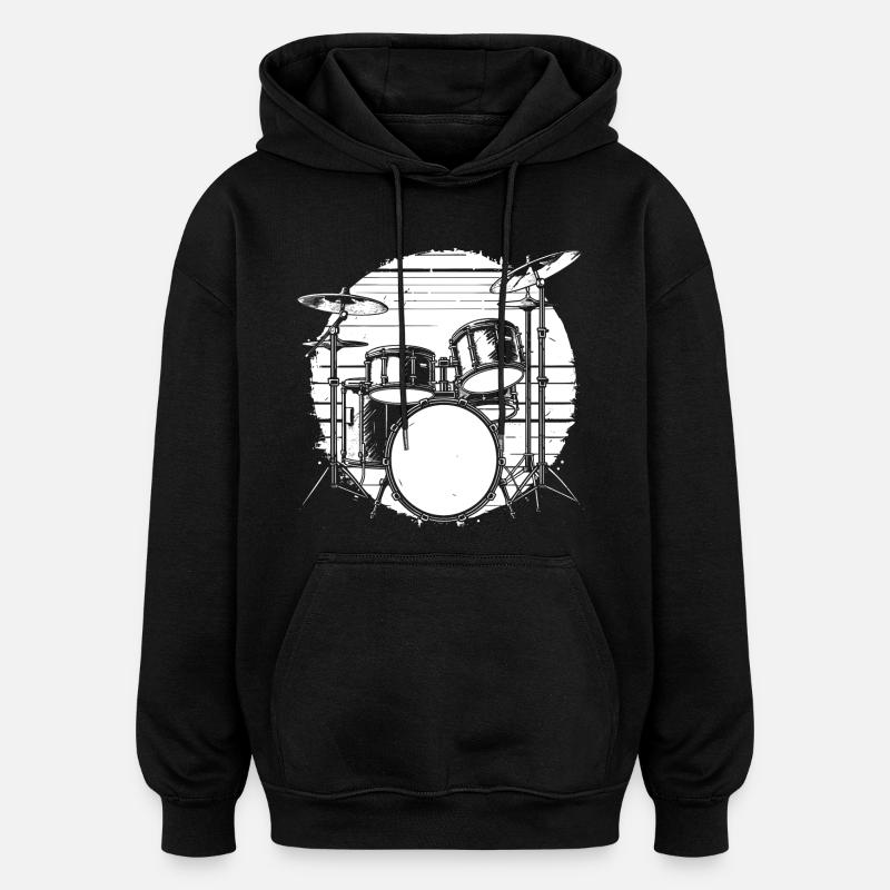 Percussion - Sweat à capuche oversize unisexe - noir