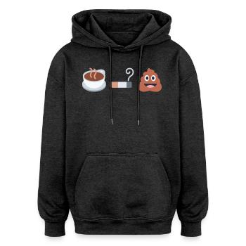 Kaffee, Kippe, K*cken - Oversized Unisex Hoodie - Anthrazit - Vorne - Noah (186cm)