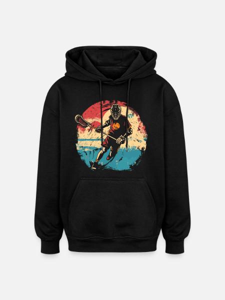 Lacrosse player 80s - Oversized Unisex Hoodie - black