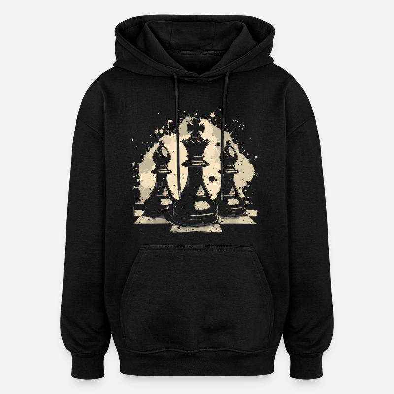 Graffiti d’échecs - Sweat à capuche oversize unisexe - noir