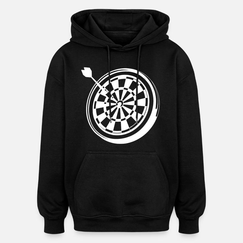 Dessin de fléchettes - Sweat à capuche oversize unisexe - noir