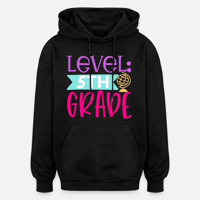 5e année - Sweat à capuche oversize unisexe - noir