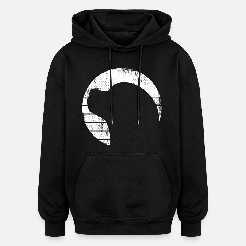 Dessin de chien - Sweat à capuche oversize unisexe - noir