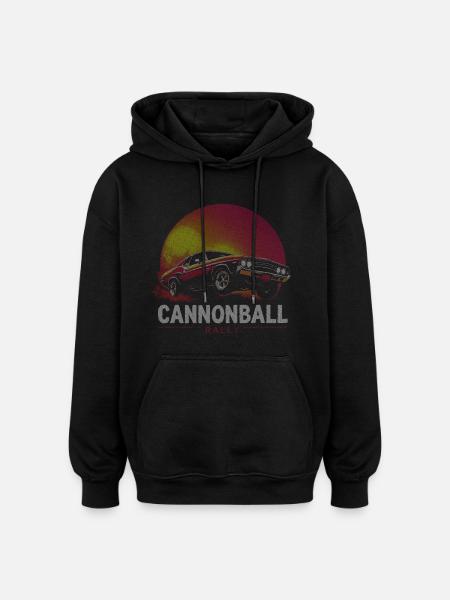 Cannonball Rally Halftone Muscle Car - Oversized Unisex Hoodie - Schwarz