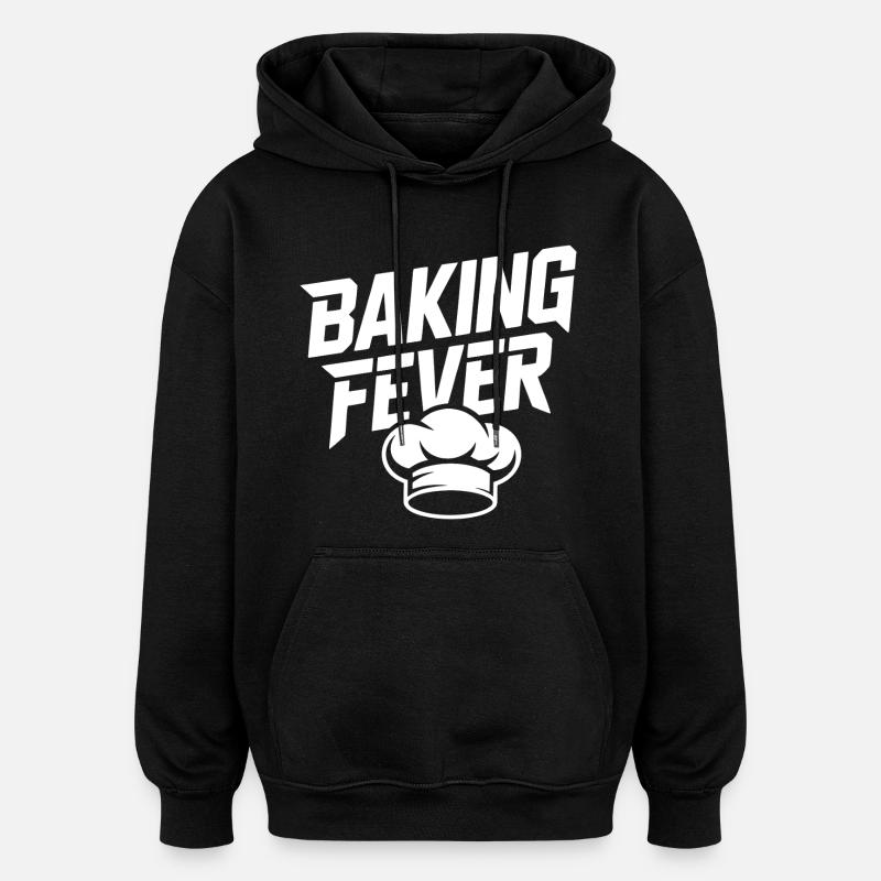 Backfieber Logo with Chef's Hat - Oversized Unisex Hoodie - black