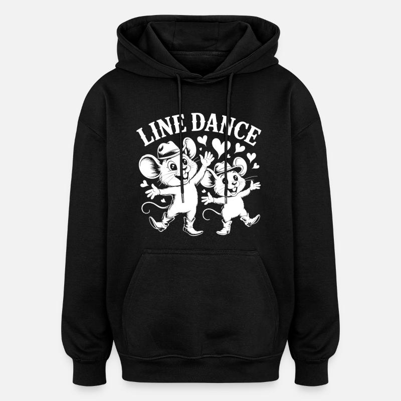 Line Dance Mäuse - Oversized Unisex Hoodie - Schwarz
