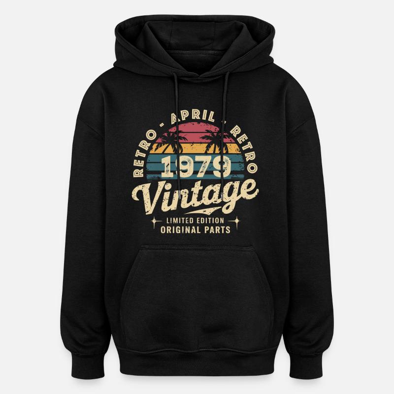 Avril 1979 - April 1979 - Sweat à capuche oversize unisexe - noir