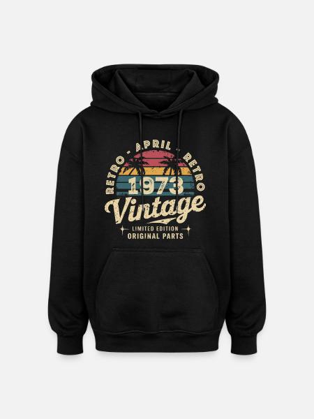 Avril 1973 - April 1973 - Oversized Unisex Hoodie - black