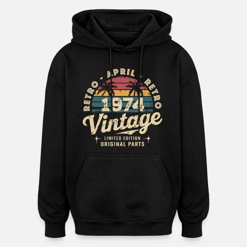 Avril 1974 - April 1974 - Sweat à capuche oversize unisexe - noir