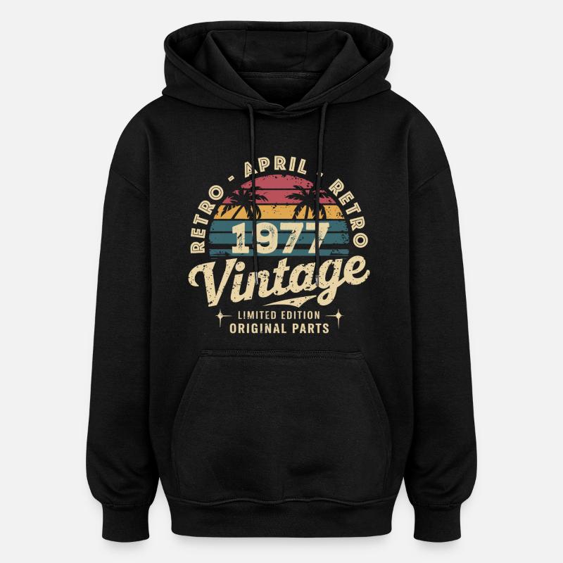 Avril 1977 - April 1977 - Sweat à capuche oversize unisexe - noir