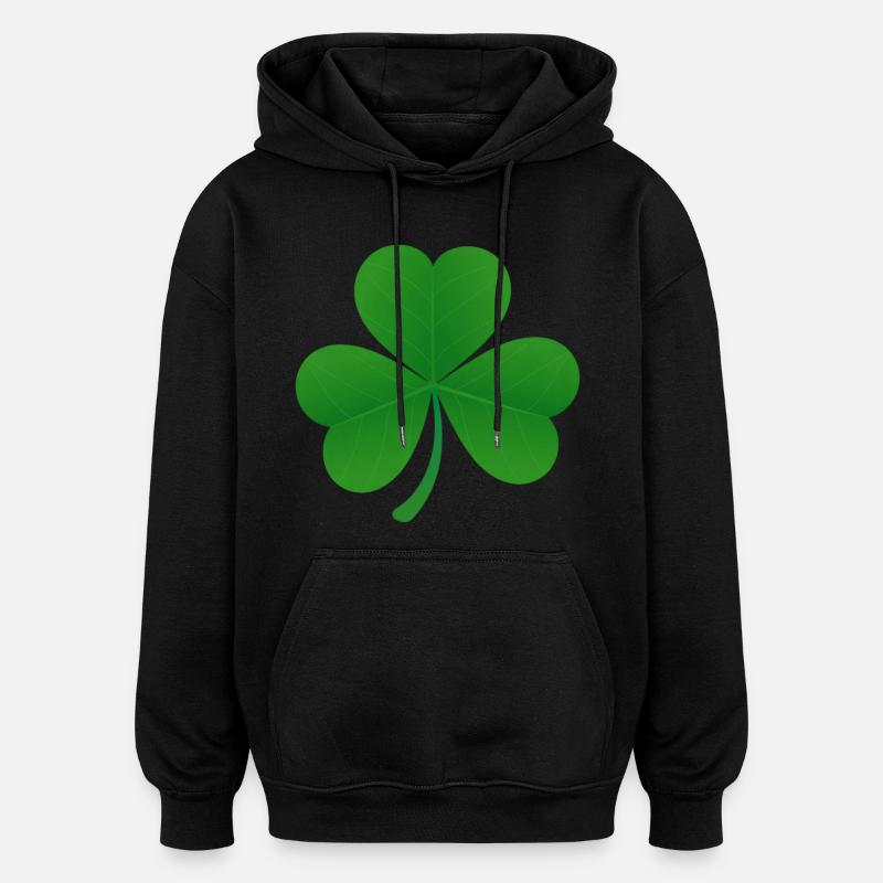 Kleeblatt - Oversized Unisex Hoodie - Schwarz