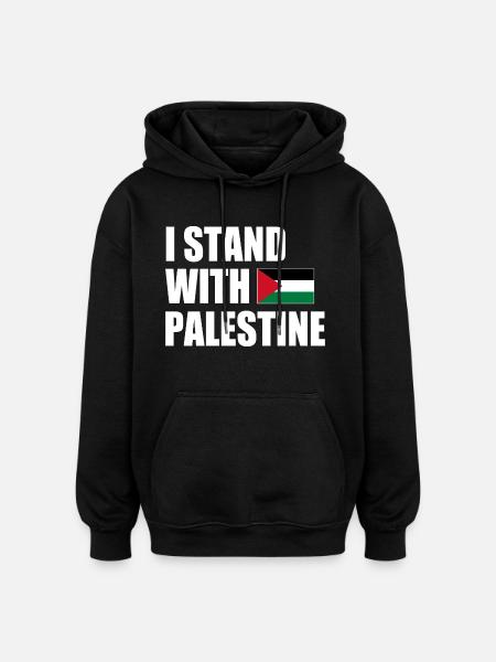 I stand with palestine - Oversized Unisex Hoodie - black