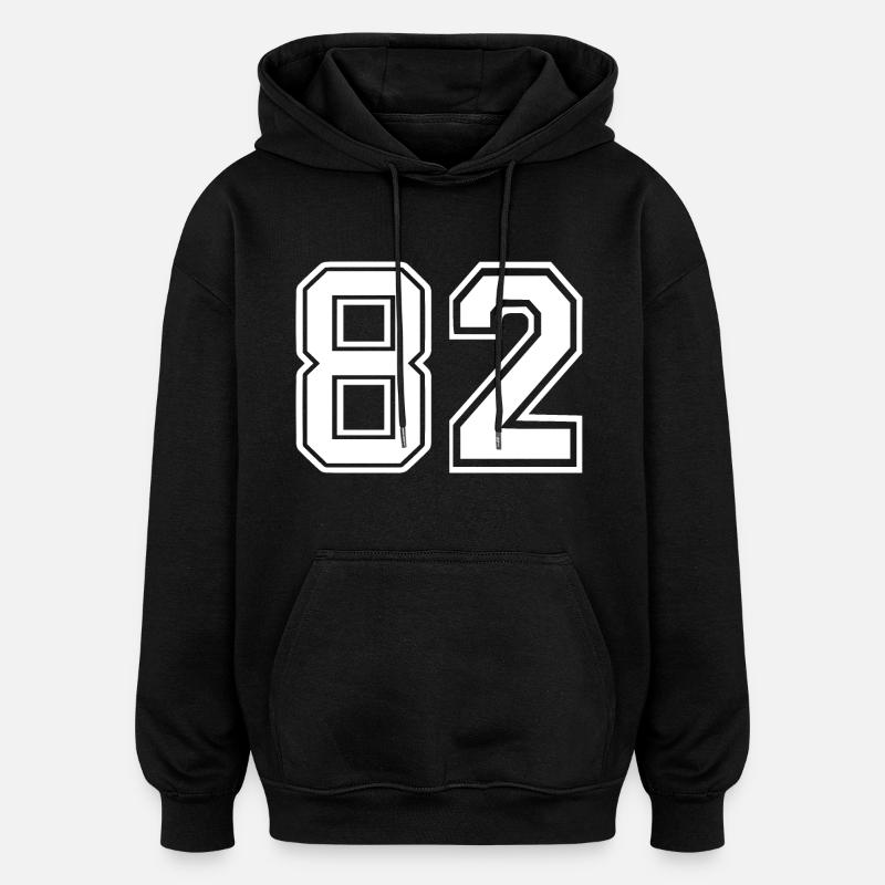 82 - Sweat à capuche oversize unisexe - noir