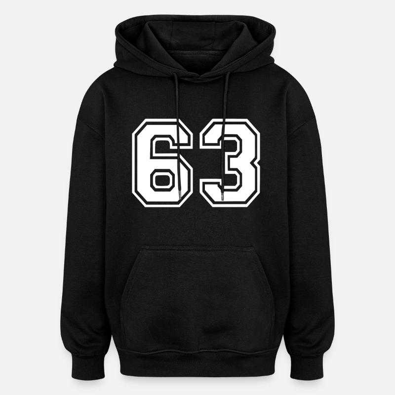 63 - Sweat à capuche oversize unisexe - noir