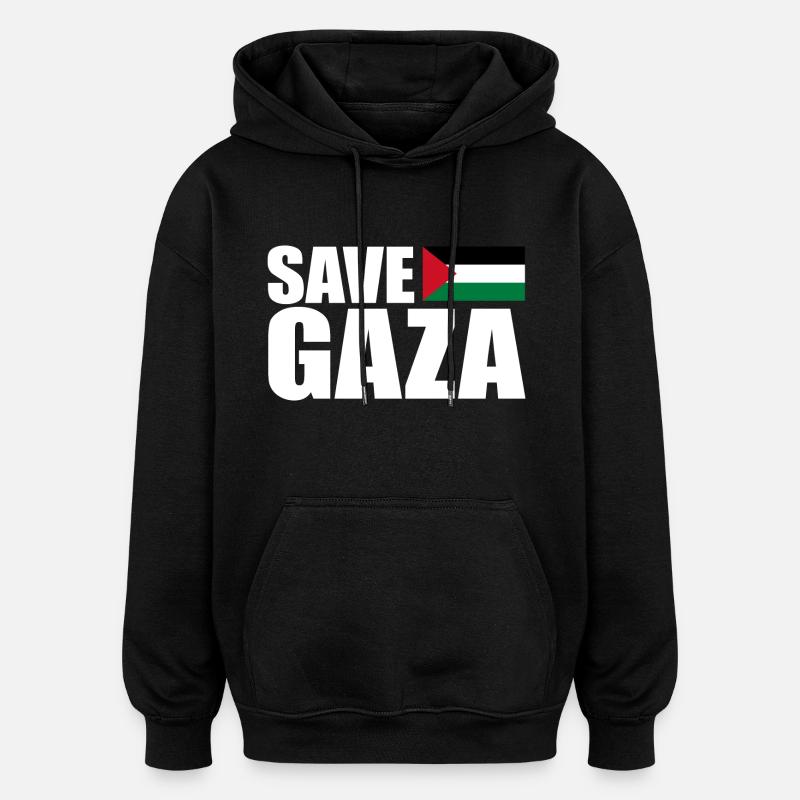 Save gaza - Sweat à capuche oversize unisexe - noir