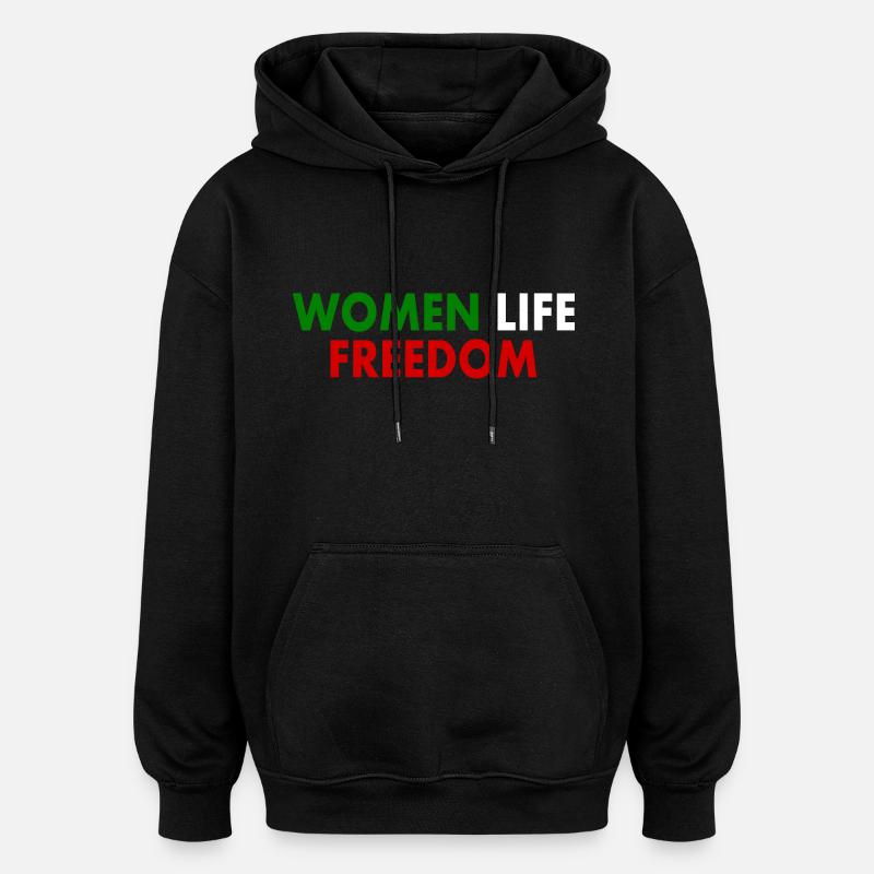 Women life freedom - Sweat à capuche oversize unisexe - noir