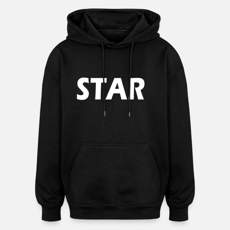 Star - Sweat à capuche oversize unisexe - noir