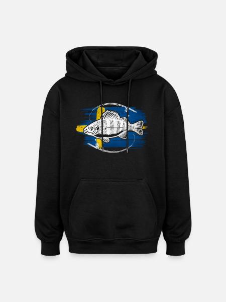 Sweden fishing perch - Oversized Unisex Hoodie - black