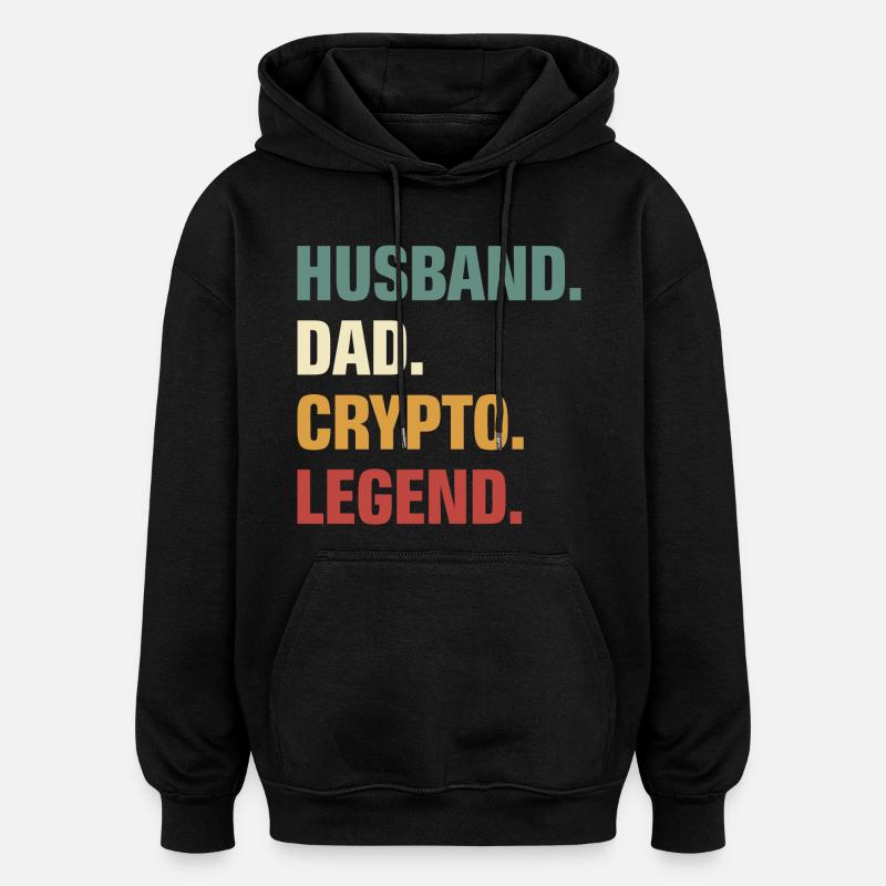 Crypto Papa - Sweat à capuche oversize unisexe - noir