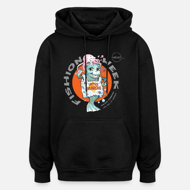 Fishion Week von . Nemo - Oversized Unisex Hoodie - Schwarz