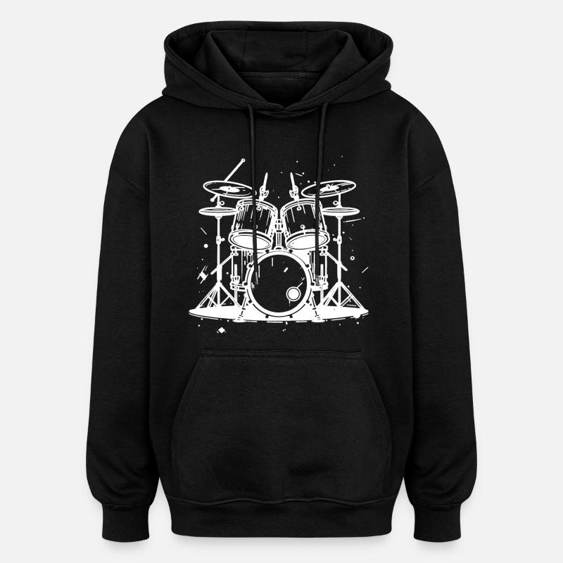 Drum Graphics - Oversized Unisex Hoodie - black