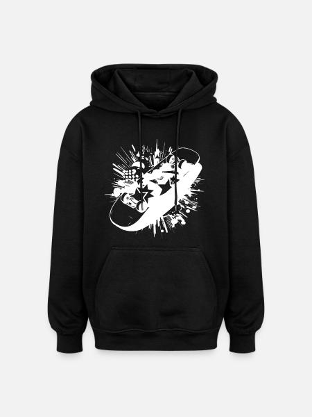 Skateboard Paint Blobs - Oversized Unisex Hoodie - black