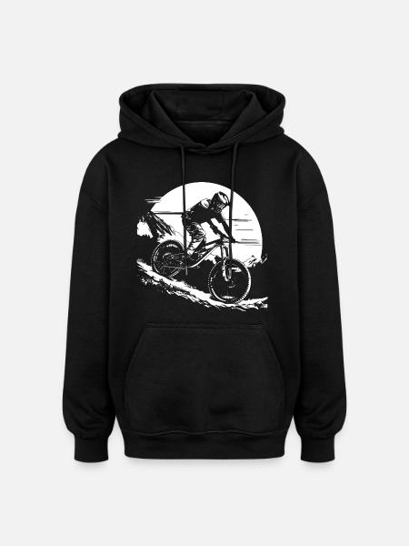 Graphismes de VTT - Sweat à capuche oversize unisexe - noir