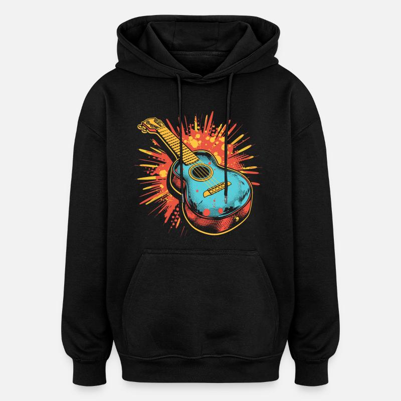 Ukulele Graphics - Oversized Unisex Hoodie - black