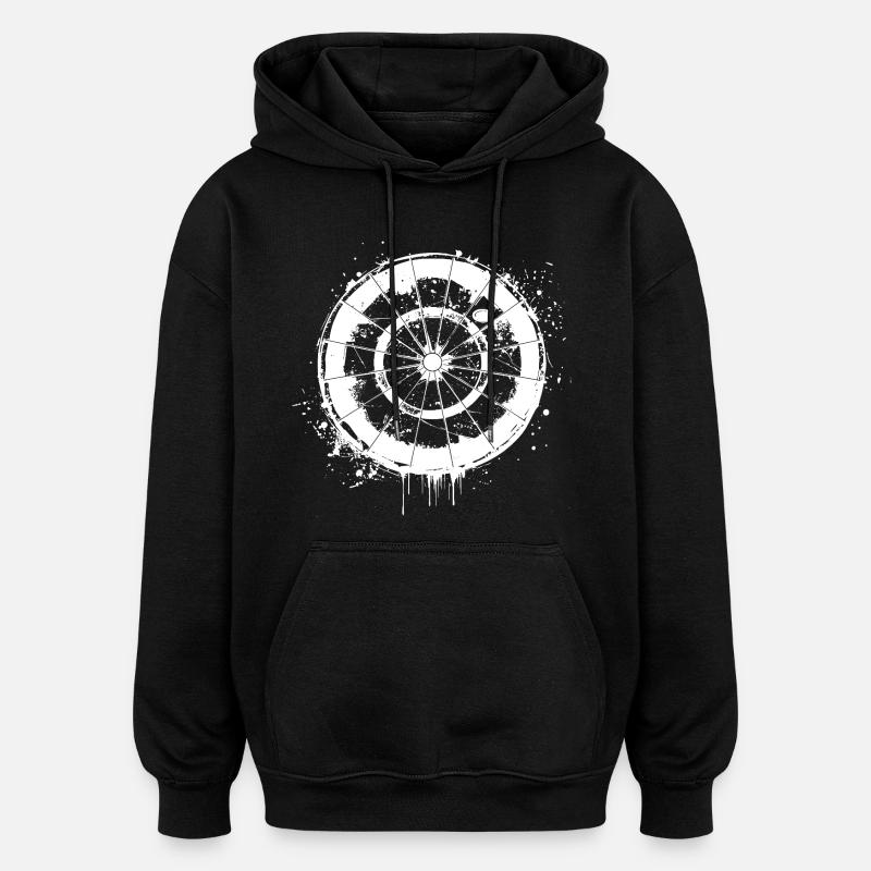 Jeu de fléchettes Street Art - Sweat à capuche oversize unisexe - noir