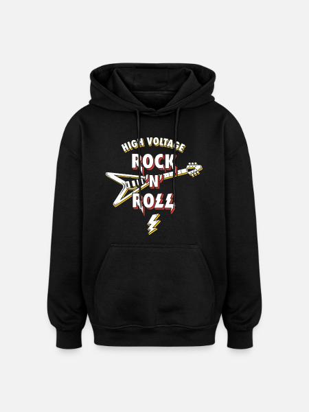 Hochspannungs-Rock'n'Roll-Gitarre - Oversized Unisex Hoodie - Schwarz