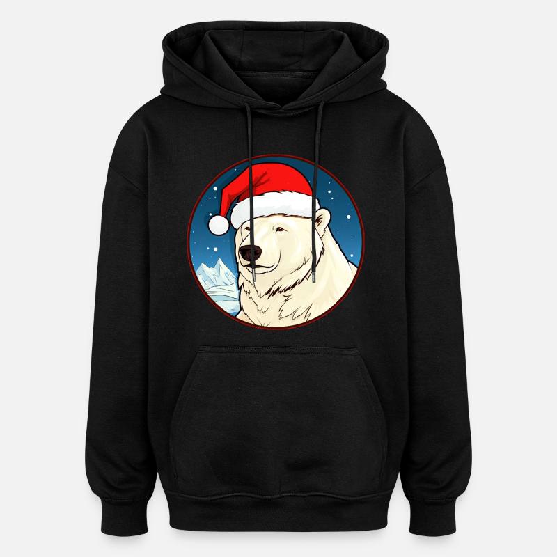 Weihnachten Eisbären - Oversized Unisex Hoodie - Schwarz