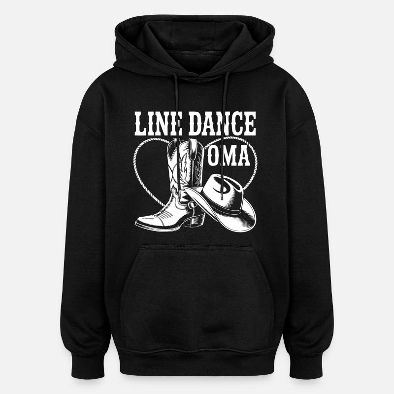 Line Dance Granny Boots - Oversized Unisex Hoodie - black