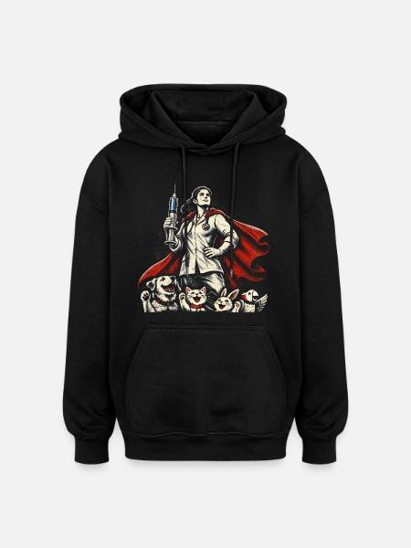 Veterinarian Veterinarian - Oversized Unisex Hoodie - black