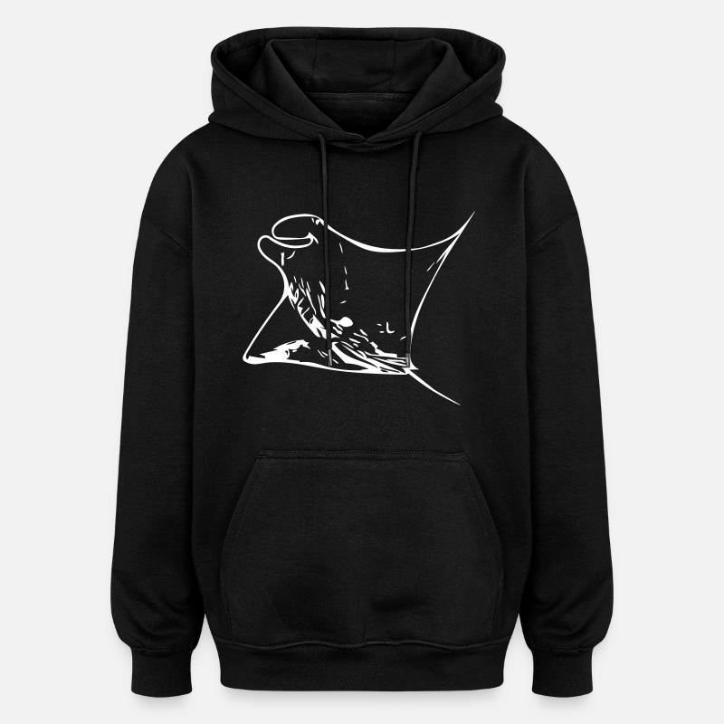 Manta Ray - Sweat à capuche oversize unisexe - noir