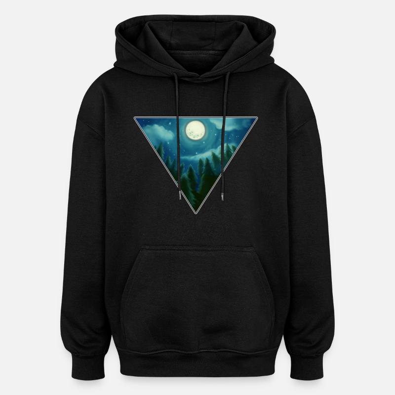 pleine lune - Sweat à capuche oversize unisexe - noir