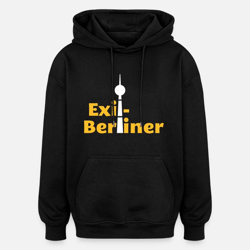 Berlin - Berlin exil - Sweat à capuche oversize unisexe - noir