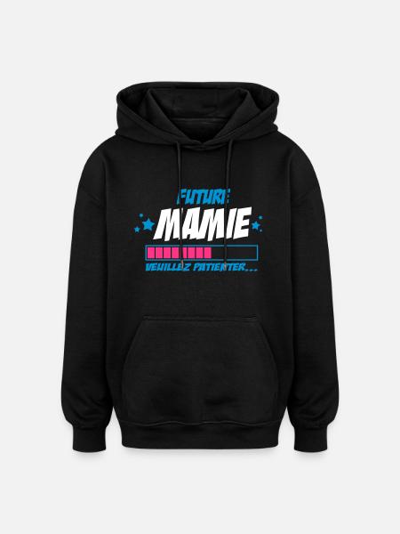 future mamie - Sweat à capuche oversize unisexe - noir
