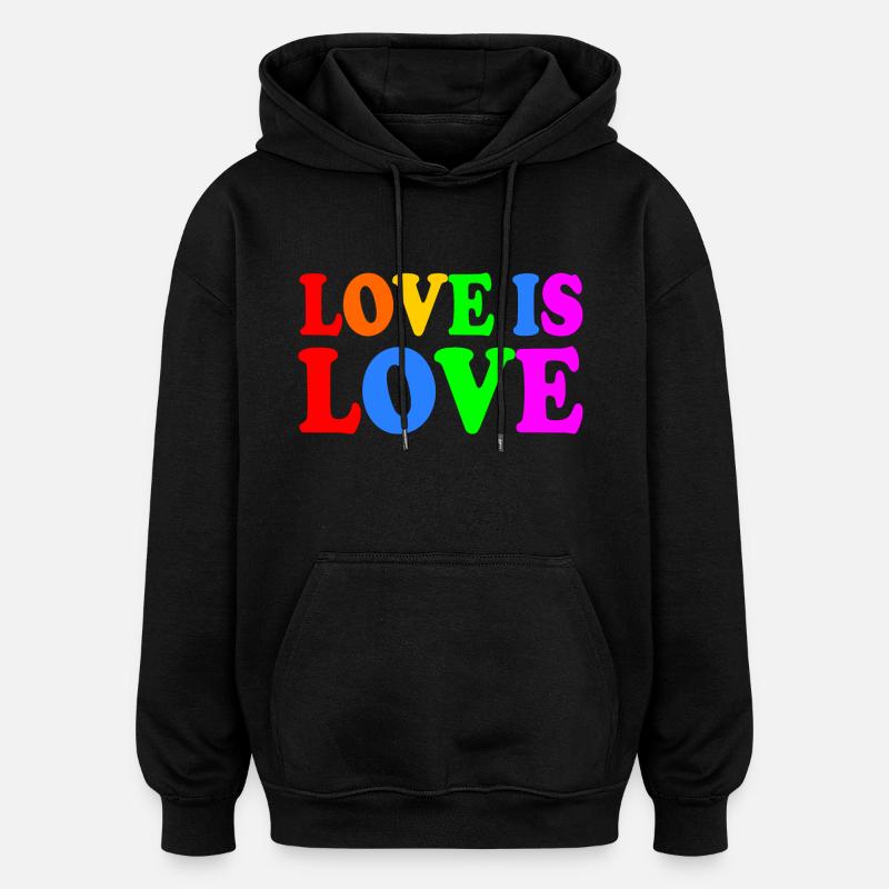 Love is love - Sweat à capuche oversize unisexe - noir
