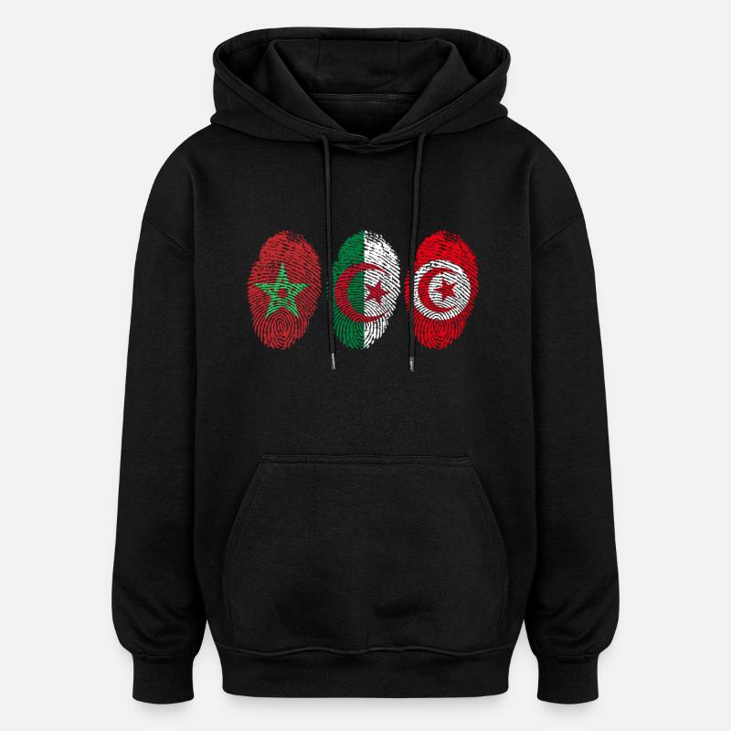 MAGHREB UNITED المغرب LOGO - Sweat à capuche oversize unisexe - noir