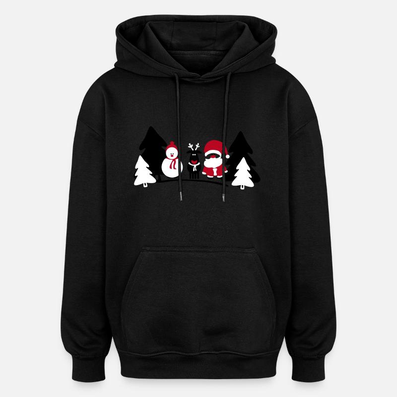 noël équipe 2 - Sweat à capuche oversize unisexe - noir