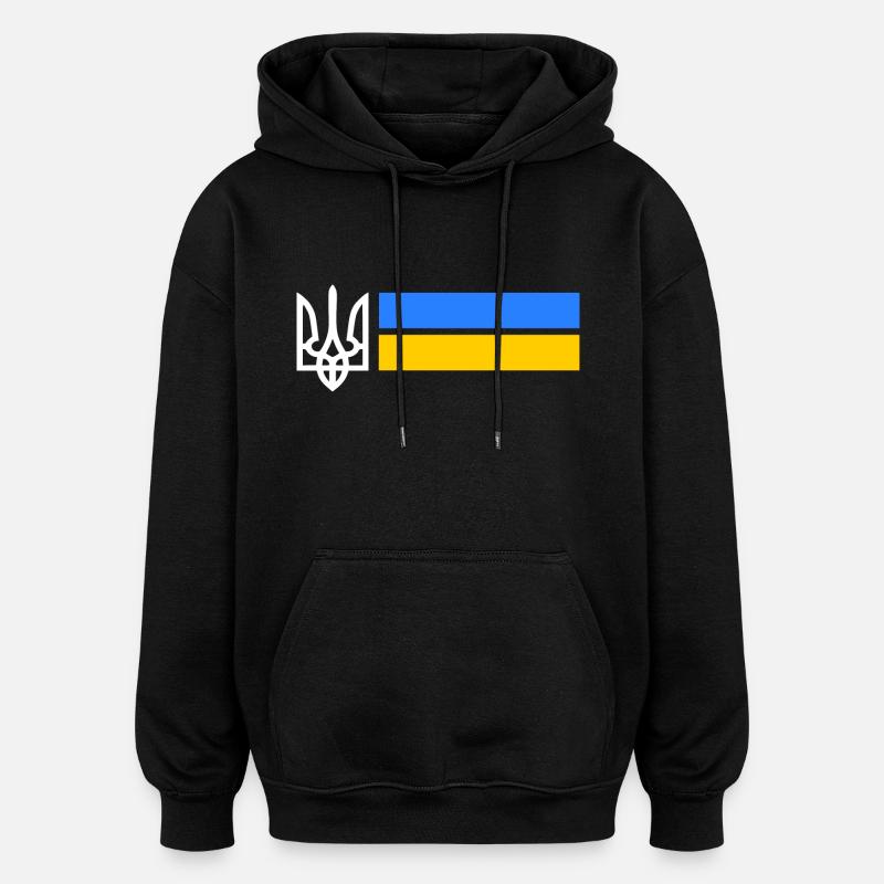 Ukraine - Sweat à capuche oversize unisexe - noir