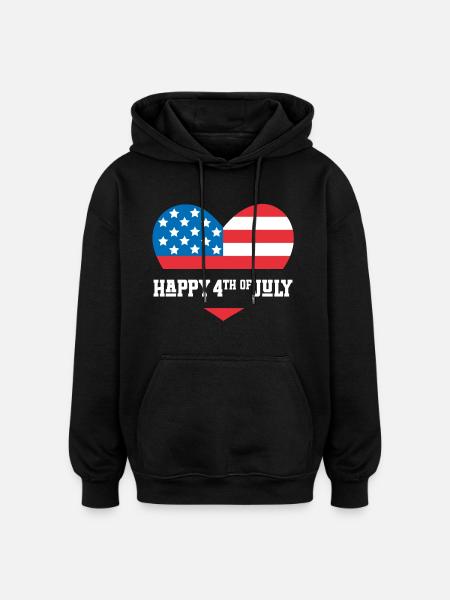 Frohen 4. Juli - Oversized Unisex Hoodie - Schwarz