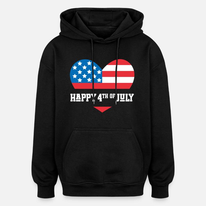 Joyeux 4 juillet - Sweat à capuche oversize unisexe - noir