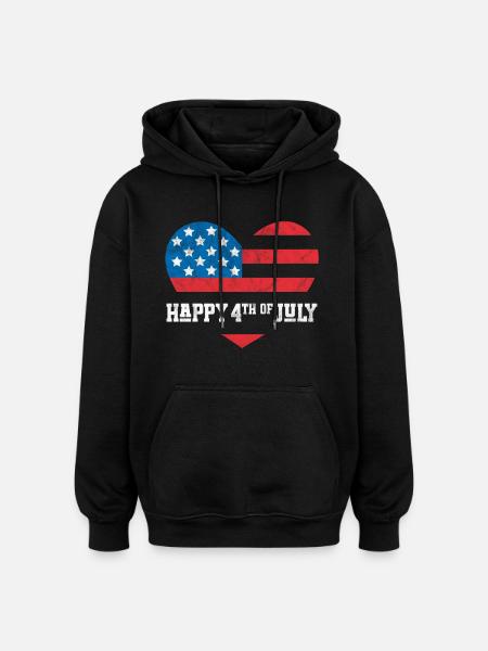 Frohen 4. Juli - Oversized Unisex Hoodie - Schwarz