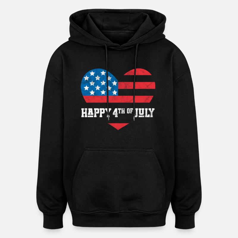 Joyeux 4 juillet - Sweat à capuche oversize unisexe - noir