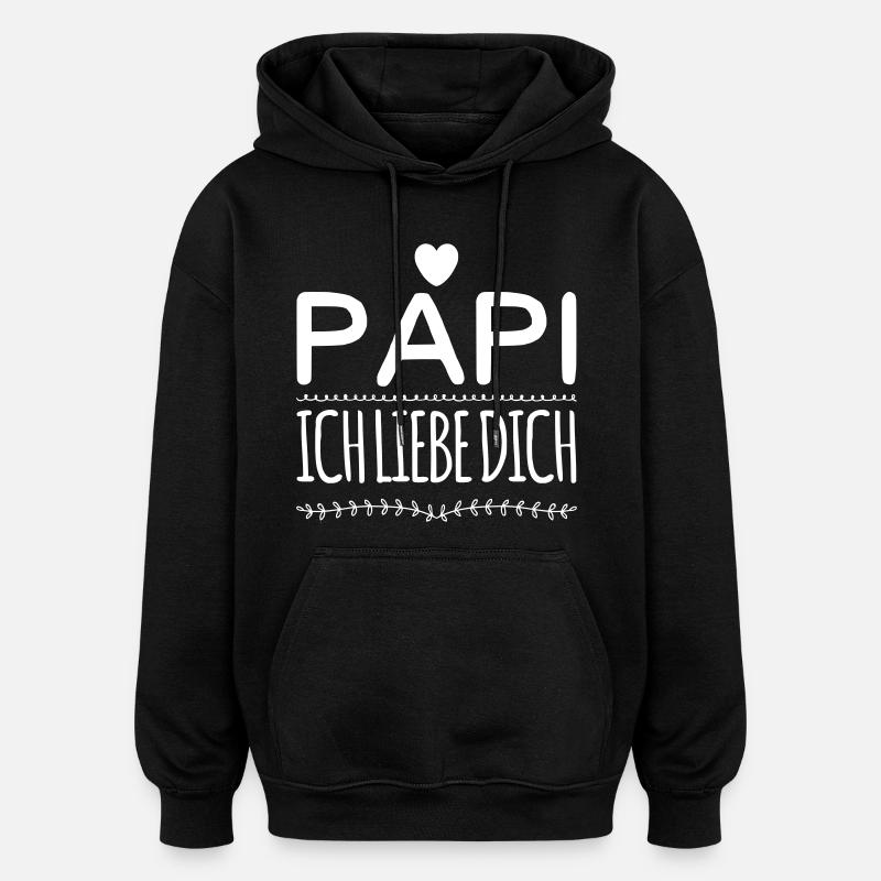 Papa Papa Amour - Sweat à capuche oversize unisexe - noir