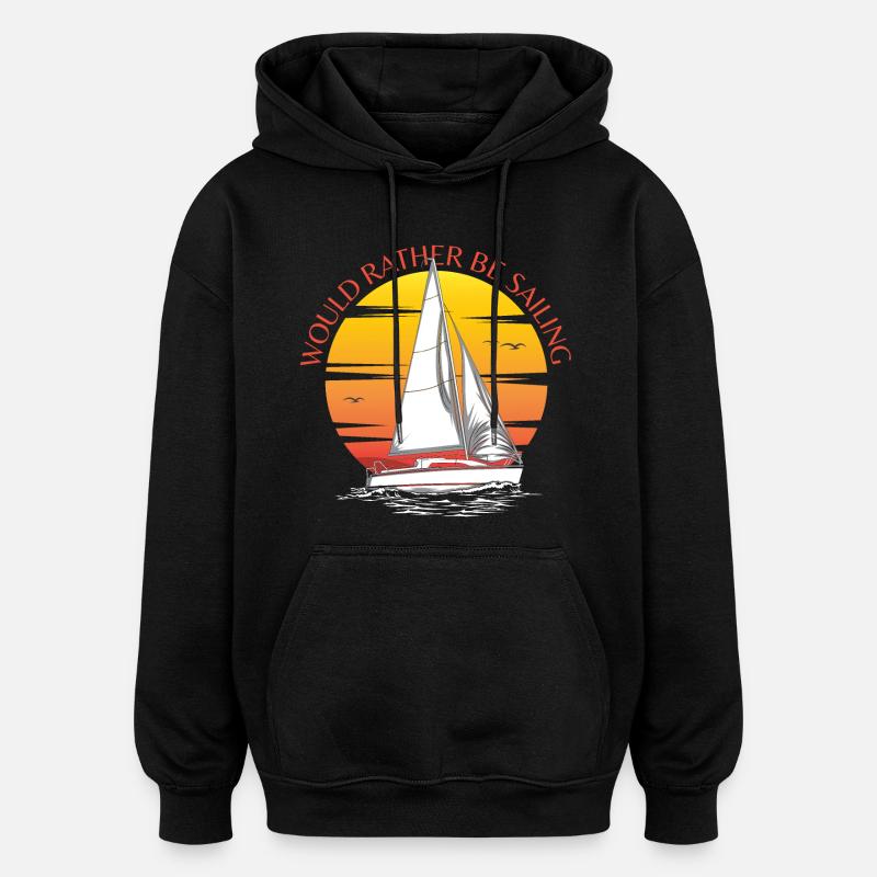 Préférerait naviguer - Sweat à capuche oversize unisexe - noir