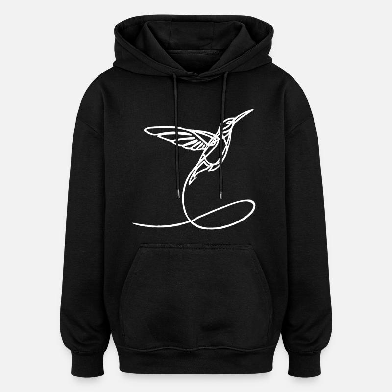Seltsamer weißer Vogel - Oversized Unisex Hoodie - Schwarz