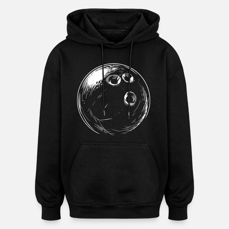Bowling Ball Drawing - Oversized Unisex Hoodie - black